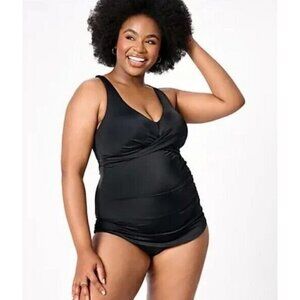 Kim Gravel x Swimsuits For All Sarong One-Piece Onyx.Reg 16